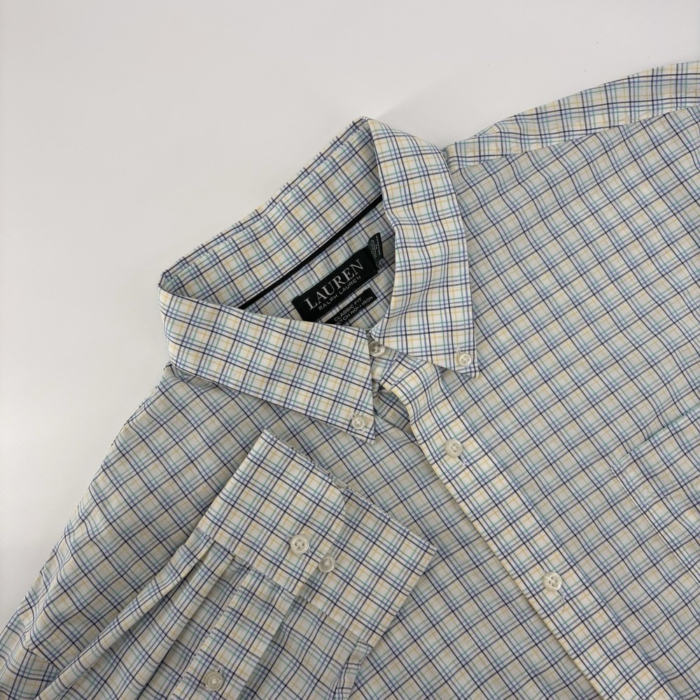 Lauren Ralph Lauren Mens Classic Fit Non-Iron Plaid Button Down Shirt 18-34/35